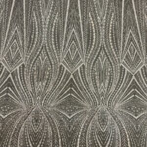 Home Off-white tulle sequin fabric with delicate embellishment, a premium textile for bespoke wedding gowns available from an online textile store.